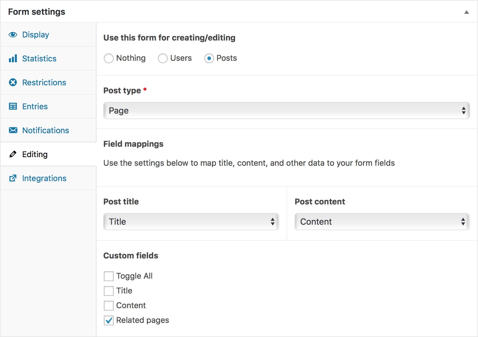 ACF Advanced Forms Settings Metabox